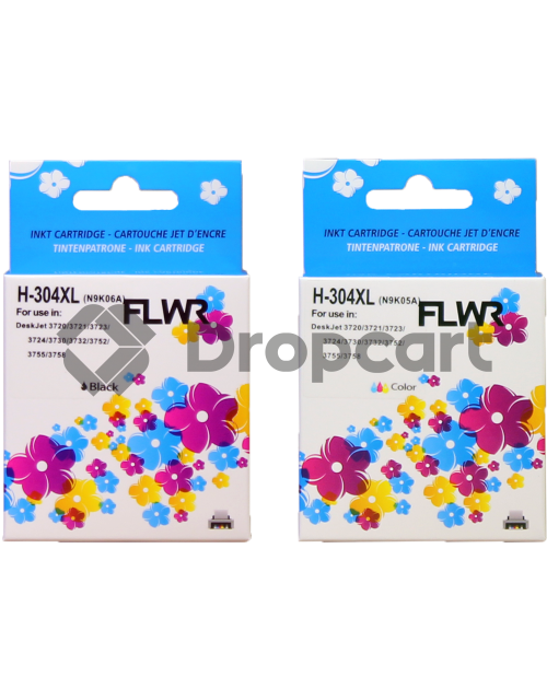 FLWR HP 304XL Multipack zwart en kleur (Huismerk)