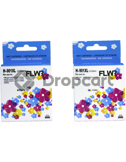 FLWR HP 901XL Multipack zwart en kleur (Huismerk)