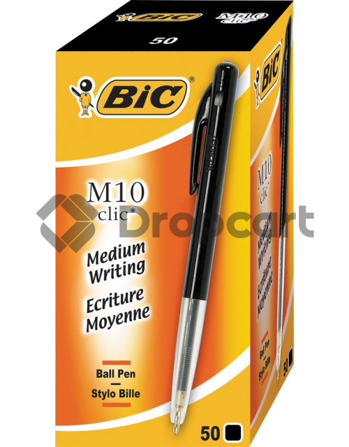 BIC Balpen Clic M10 50-pack zwart