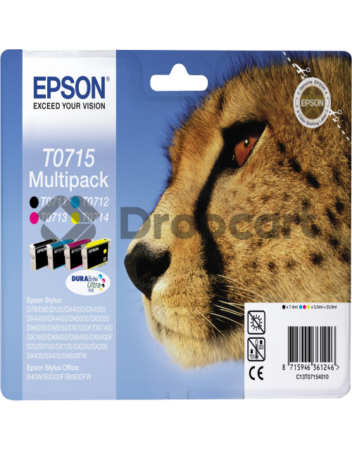 Epson T0715 multipack zwart en kleur