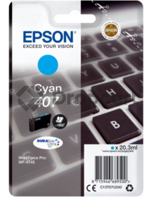 Epson 407 inktcartridge cyaan