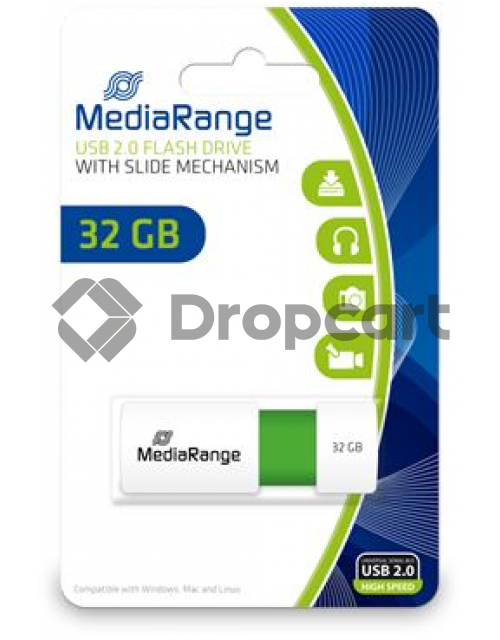 MediaRange USB flash drive 32GB color edition groen