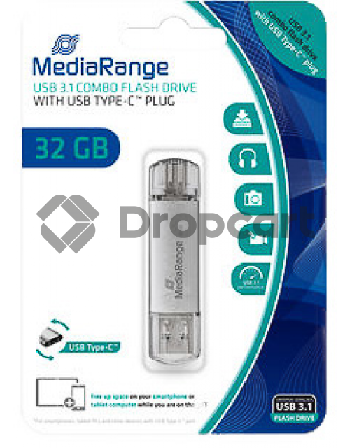 MediaRange USB 3.0 Type C combo flash drive 32GB