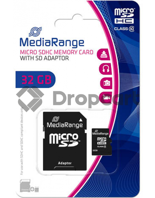MediaRange microSDHC geheugenkaart 32GB met adapter
