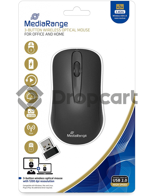 MediaRange MROS209 - Draadloze muis, 3 knoppen