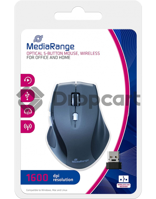 MediaRange MROS203 - Draadloze muis, 5 knoppen