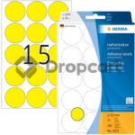 Herma 2271 Permanente papieretiket 32mm rond geel