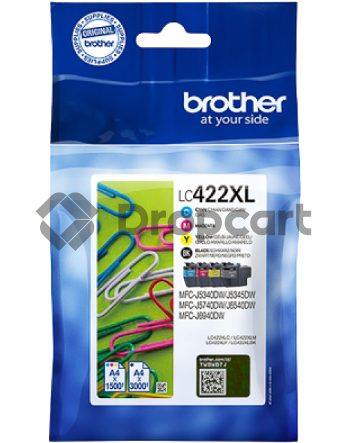 Brother LC-422XL valuepack zwart en kleur