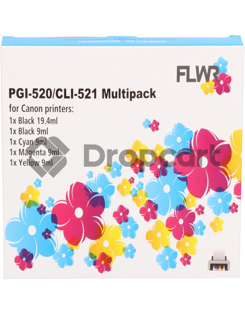 FLWR Canon CLI-521 Multipack zwart en kleur (Huismerk)