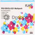 FLWR Canon CLI-521 Multipack zwart en kleur (Huismerk)