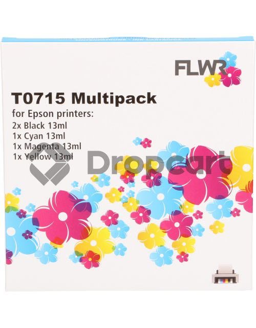 FLWR Epson T0715 Multipack zwart en kleur (Huismerk)