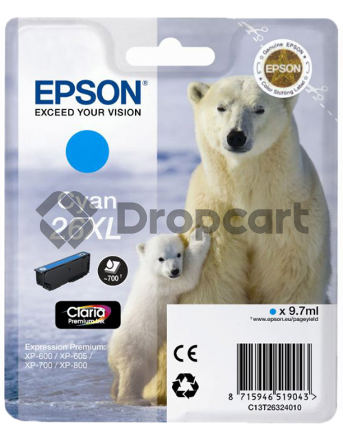 Epson 26XL cyaan