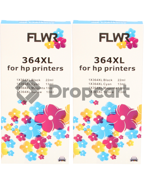 FLWR HP (2X) 364XL Multipack zwart en kleur (Huismerk)