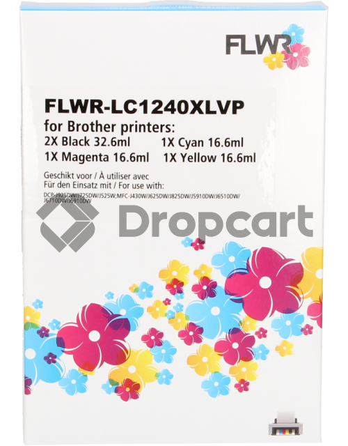 FLWR FLWR Brother LC-1240XL Multipack zwart en kleur (Huismerk)