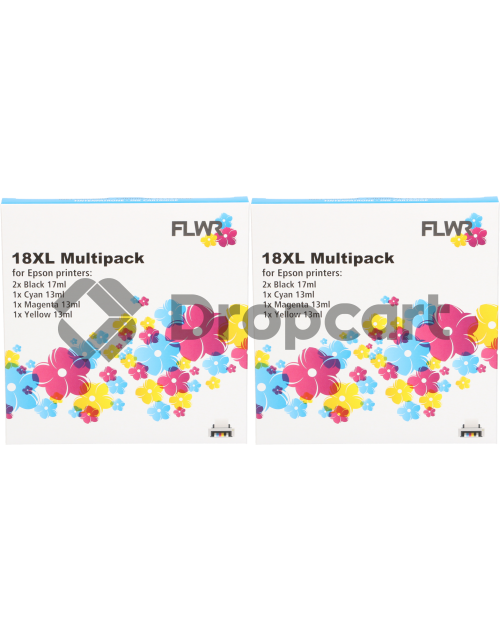 FLWR Epson (2X) 18XL Multipack zwart en kleur (Huismerk)