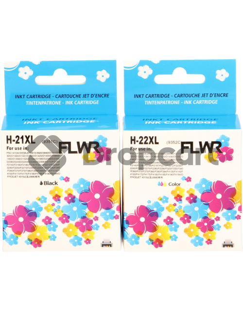 FLWR HP 21XL en 22XL Multipack zwart en kleur (Huismerk)