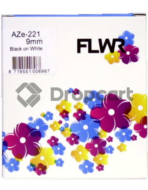 FLWR Brother TZE-221 zwart (Huismerk)