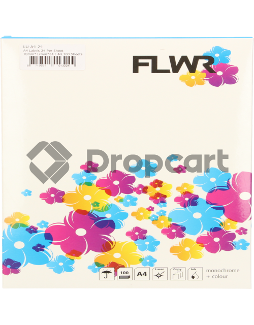 FLWR 24 stickers per A4 (Huismerk)
