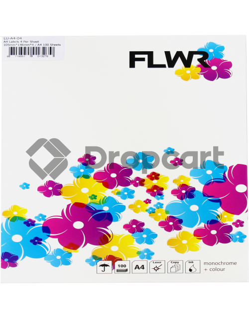 FLWR 4 stickers per A4 (Huismerk)