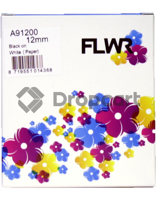 FLWR Dymo 91200 / 91220 zwart (Huismerk)