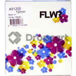 FLWR Dymo 91200 / 91220 zwart (Huismerk)