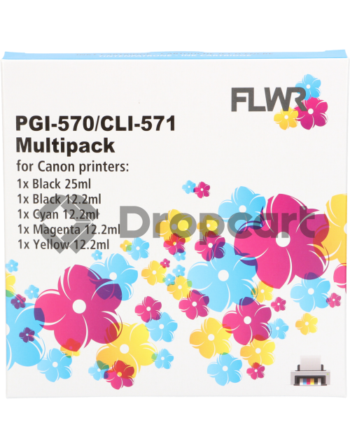 FLWR Canon CLI-571XL Multipack zwart en kleur (Huismerk)