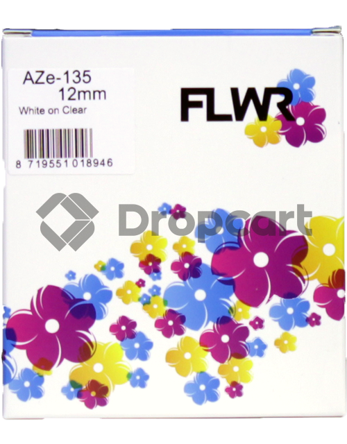 FLWR Brother TZE-135 wit (Huismerk)