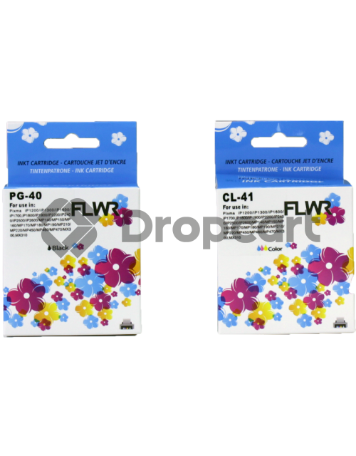 FLWR Canon PG-40 / CL-41 Multipack zwart en kleur (Huismerk)