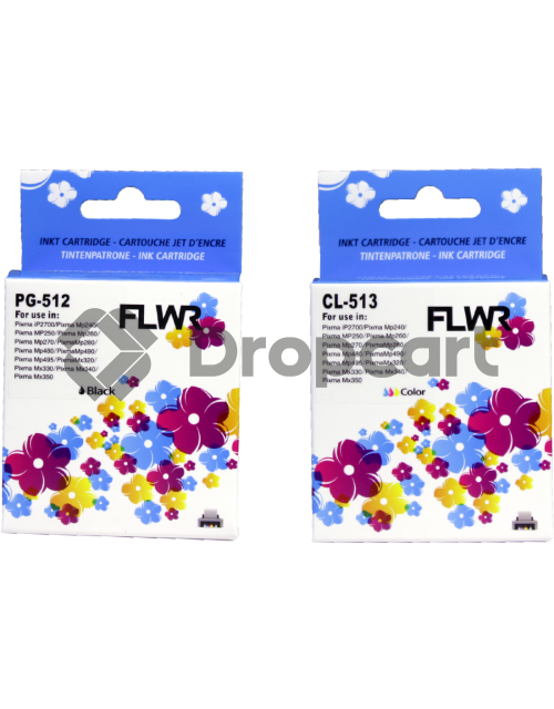 FLWR Canon PG-512 / CL-513 Multipack zwart en kleur (Huismerk)